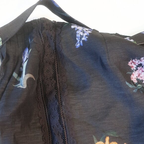 Zimmermann Black Multicolor Natura Pintuck Lace Floral Botanical Pants 0 US/4 - Picture 14 of 16